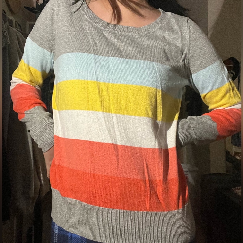 liz claiborne multiclored striped sweater